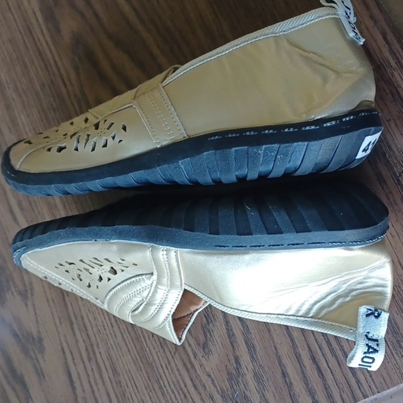 J'Adior Authentic Sneakers Women Sz 41 (11)  Gold Leather Slip On Designer Dior - Picture 5 of 6